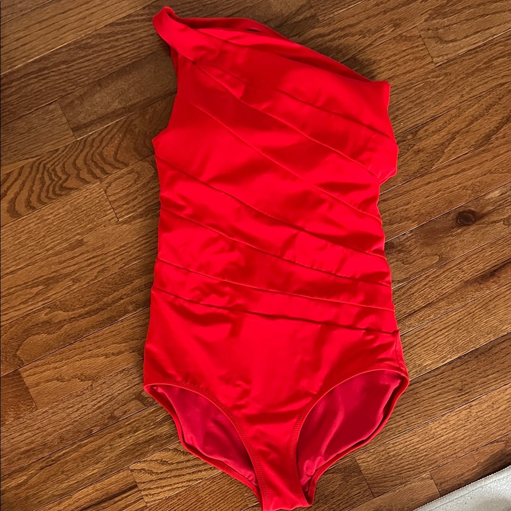KIAVA Red One-Shoulder Swim One Piece